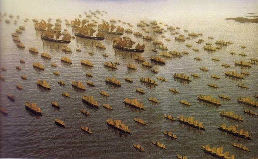 A large group of boats in the water

AI-generated content may be incorrect.