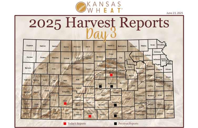 Kansas wheat harvest progresses through central counties