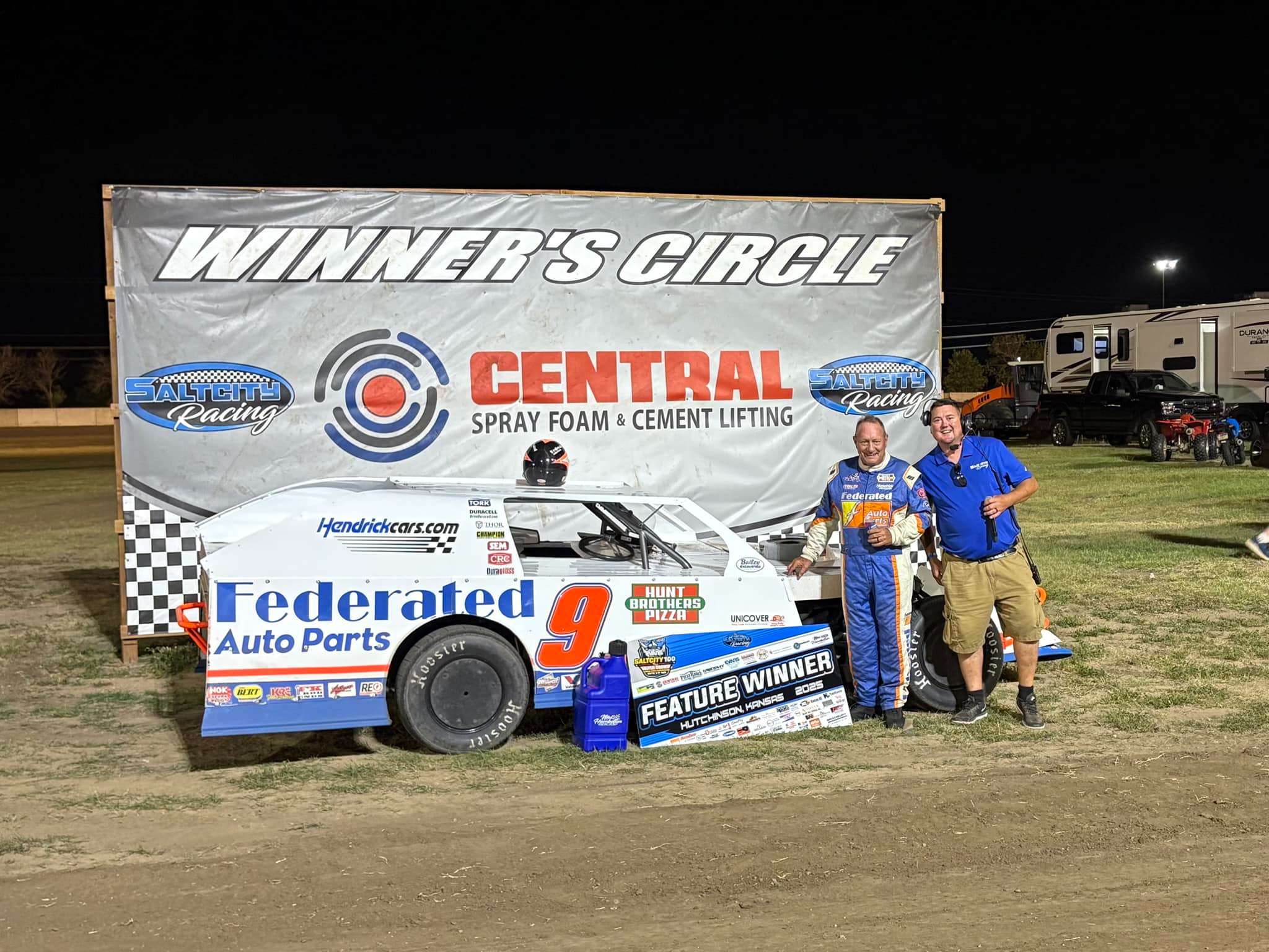 Former NASCAR Star Schrader Wins Modified Feature at Kansas State Fair
