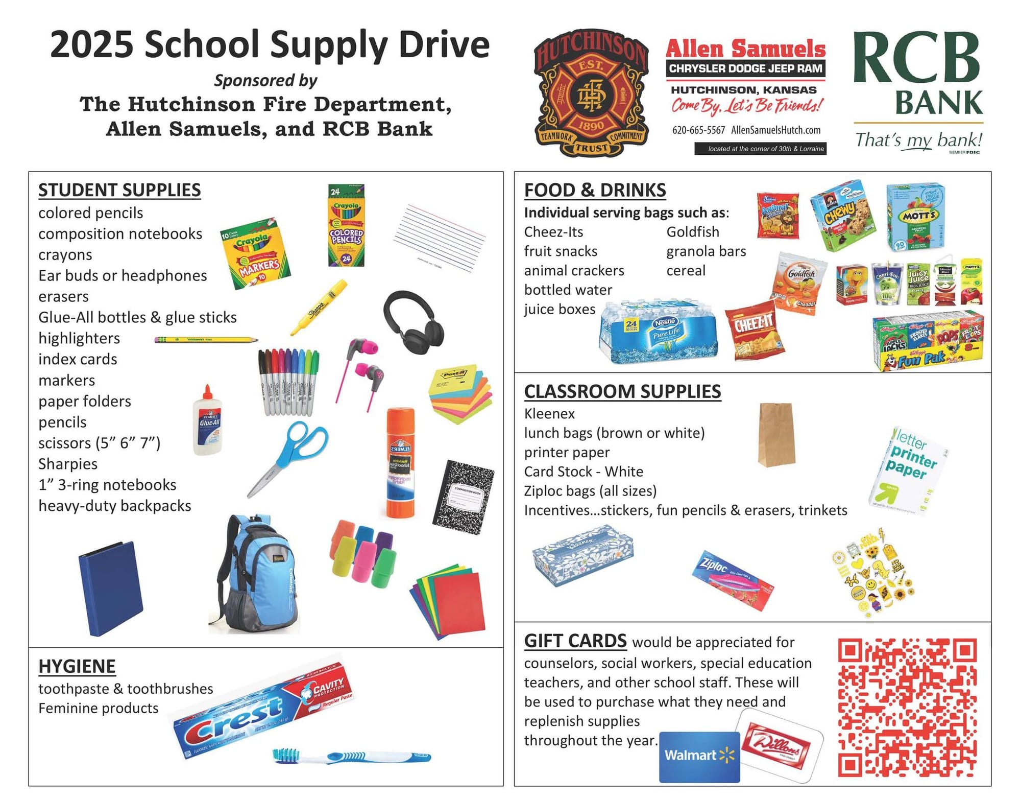 Hutchinson Fire Department announces annual school supply drive