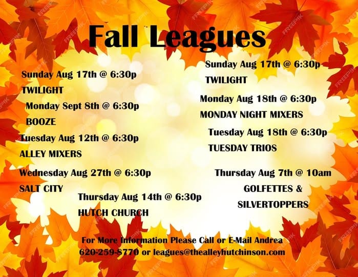 Hutchinson Alley opens Fall league registration
