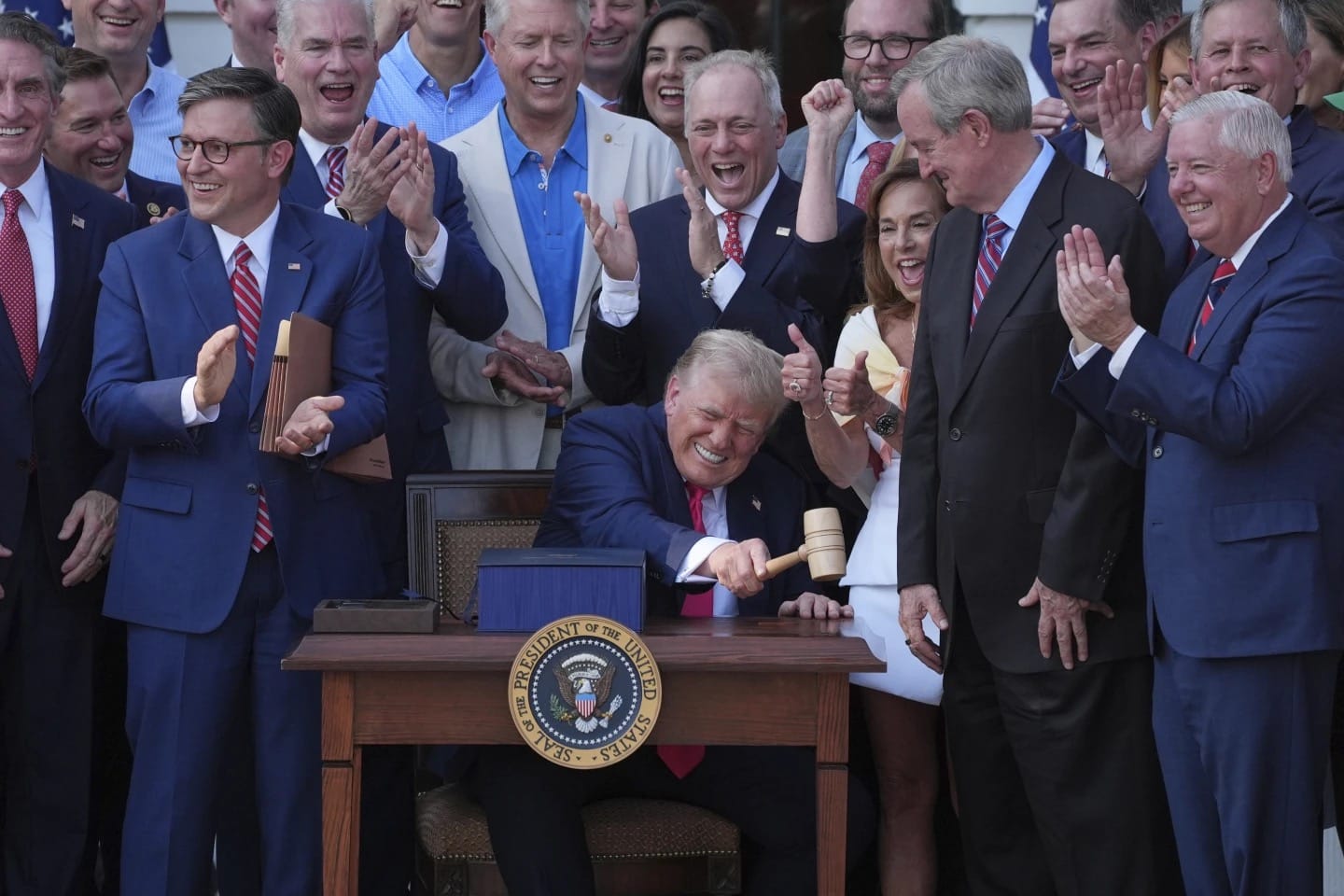Trump Signs Major Tax and Spending Package as Military Aircraft Conduct Flyover