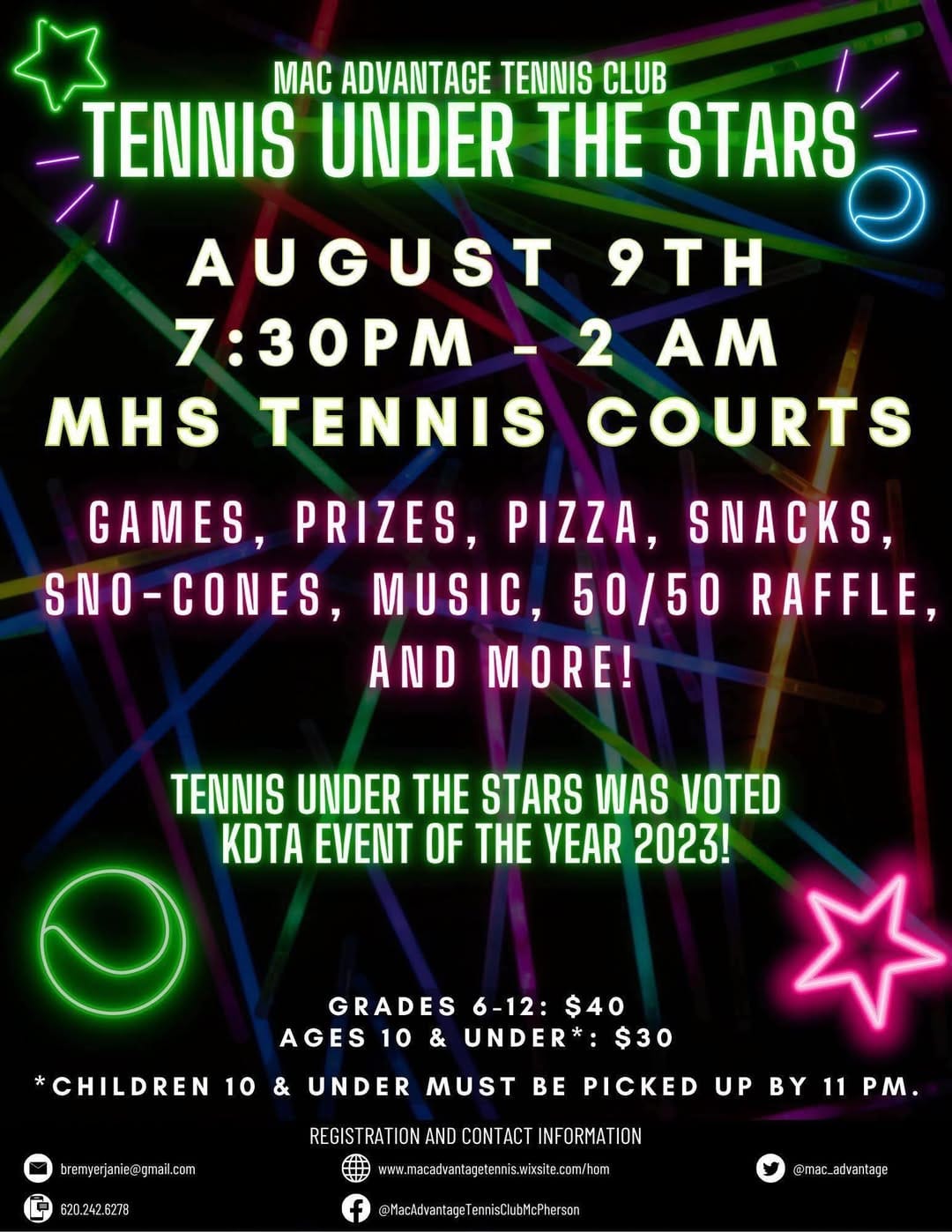 "Tennis Under the Stars" event returns to MHS courts