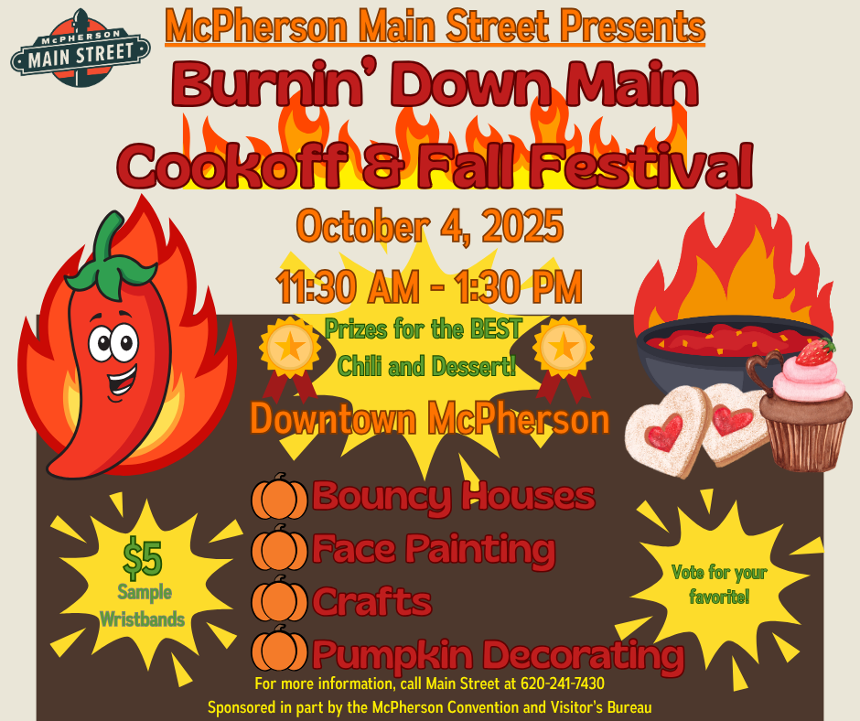 McPherson Main Street Hosts Burnin' Down Main Cookoff & Fall Festival