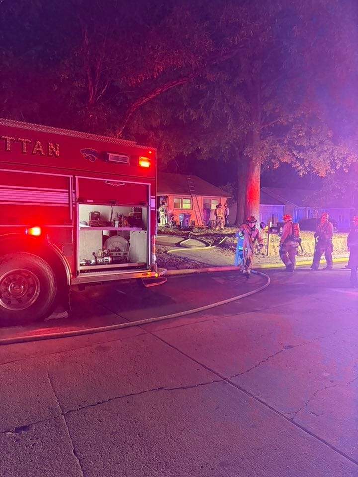 Manhattan fire crews battle two structure fires, rescue dog