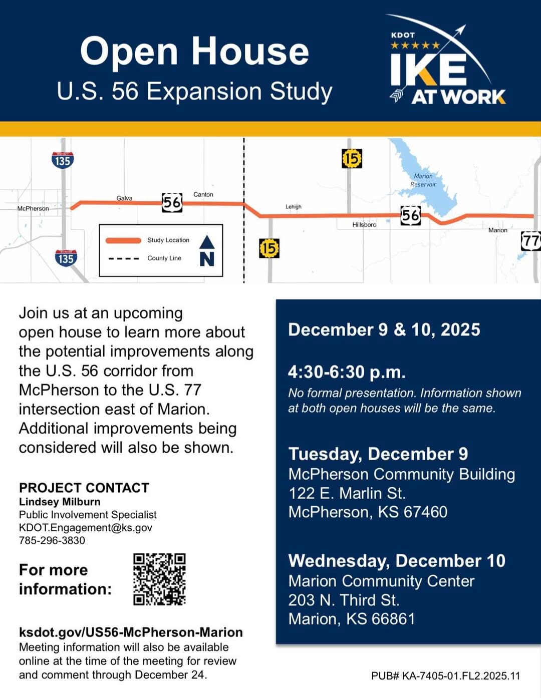 KDOT to Host Open Houses on U.S. 56 Expansion Study