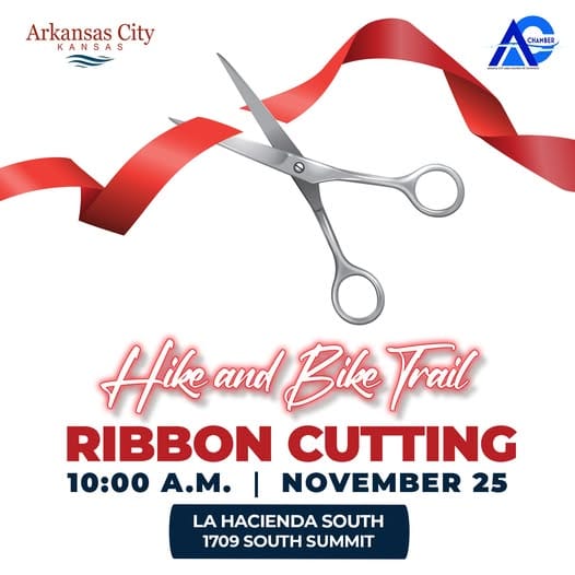 Arkansas City to Dedicate Hike and Bike Trail Extension with Ribbon Cutting