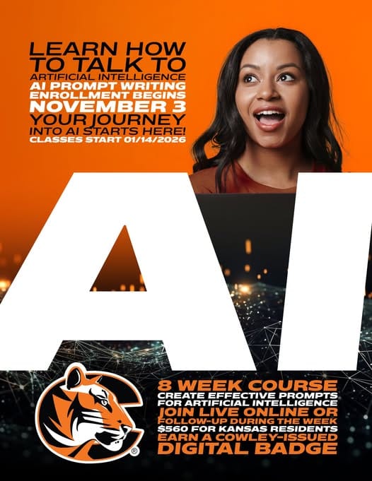 Cowley College Offers AI Prompt Writing Course Starting January