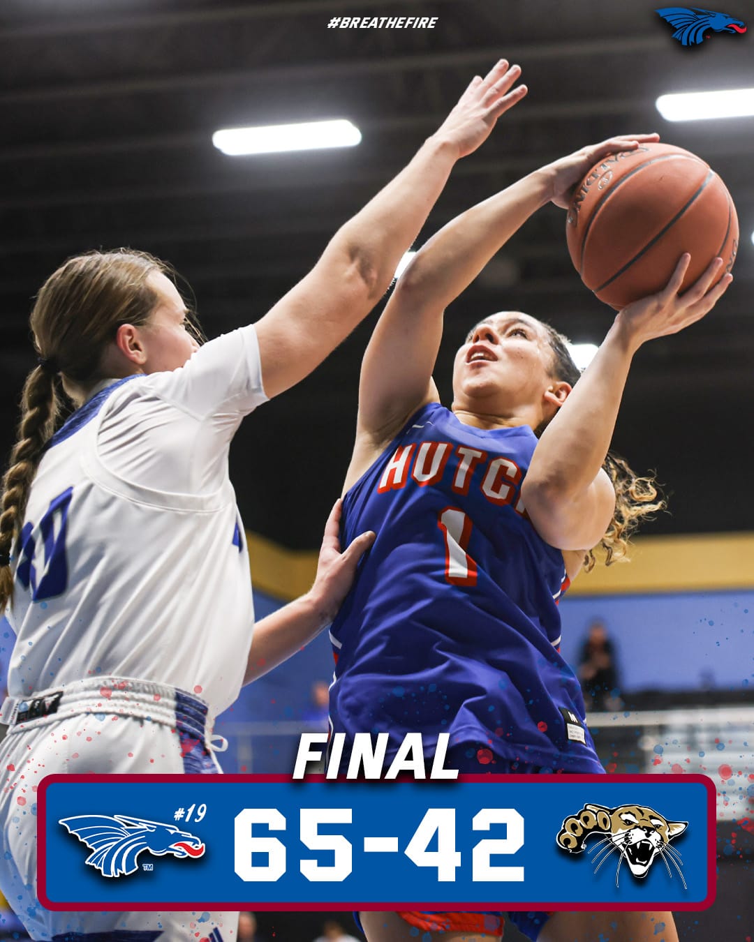 No. 19 Hutchinson women roll past Barton 65-42