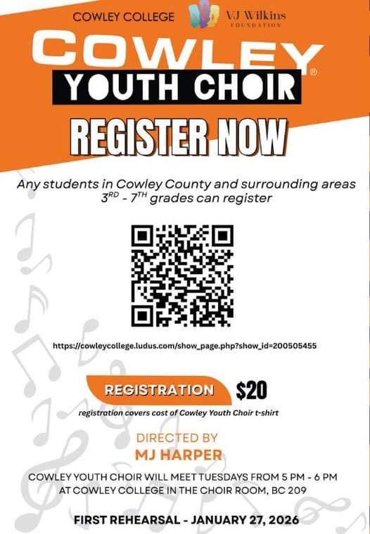 Cowley College Launches Youth Choir for Young Singers in Grades 3-7