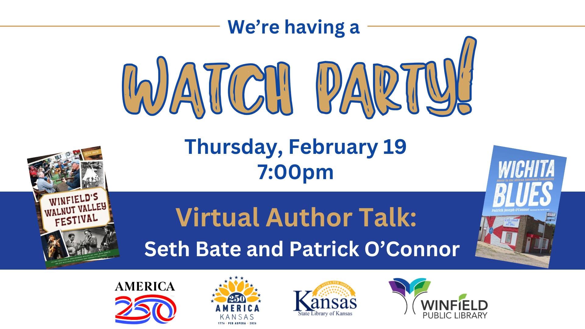 Winfield Public Library to Host Watch Party for Kansas 250 Author Talk