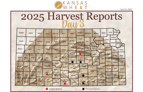Kansas wheat harvest progresses through central counties