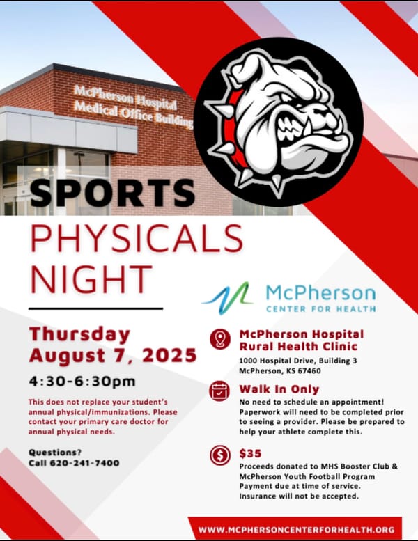 McPherson Hospital to Host Walk-In Sports Physical Night for Student Athletes