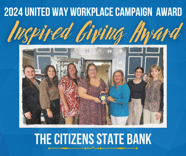 The Citizens State Bank Wins United Way Inspired Giving Award