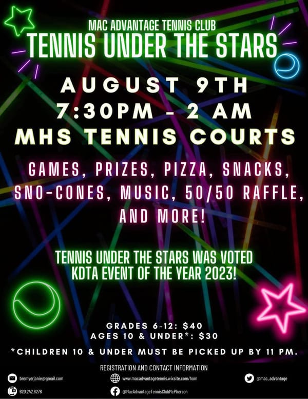 "Tennis Under the Stars" event returns to MHS courts