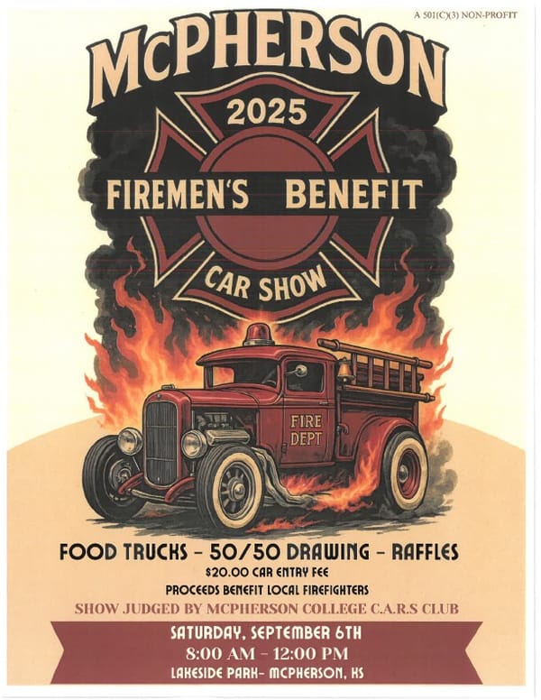 McPherson Firemen's Benefit Car Show This Saturday