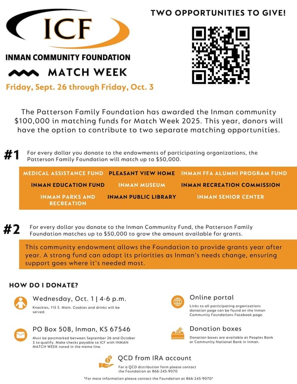 Match Week Offers Double Impact for Inman Donors