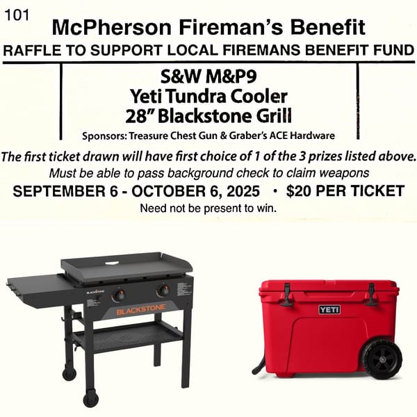 McPherson Fire Department Launches Annual Benefit Raffle