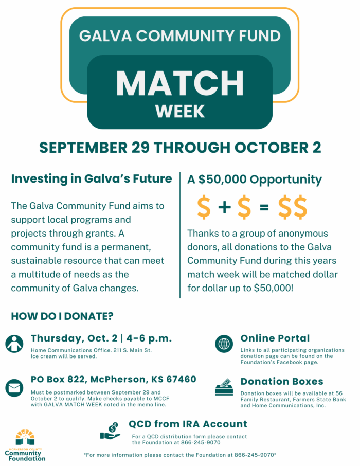Foundation Launches Galva Community Fund with $50,000 Match Challenge