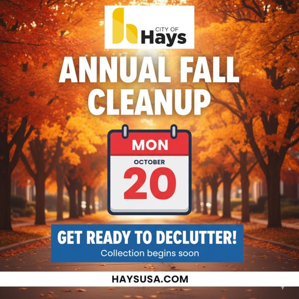 City of Hays Sets October 20 Start Date for Annual Fall Cleanup
