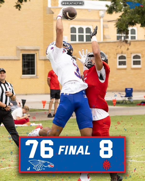 Blue Dragons Set Records in 76-8 Rout of New Mexico Military