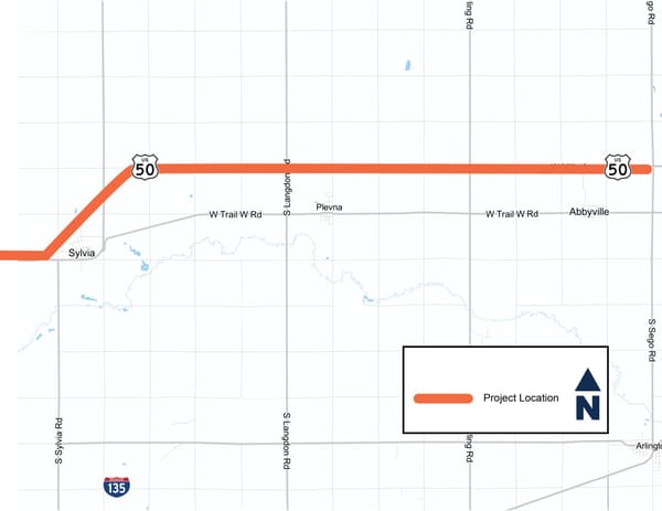 KDOT to Begin Road Overlay Project on U.S. 50 in Reno County