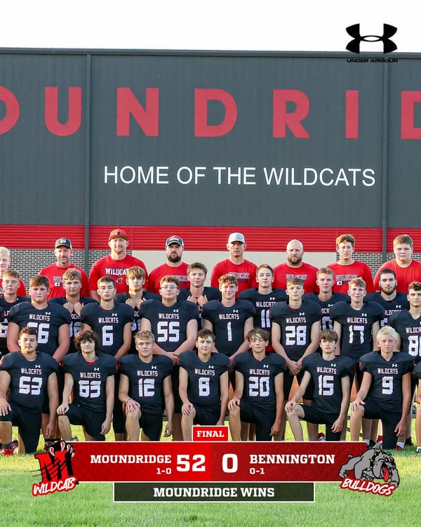 Moundridge Dominates in 52-0 Shutout Victory Over Bennington
