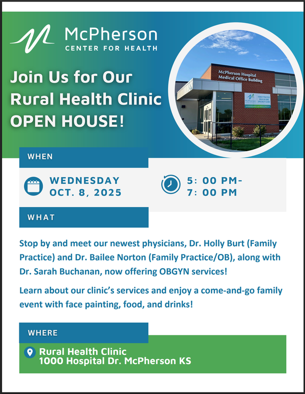 McPherson Center for Health to Showcase New Providers at Open House