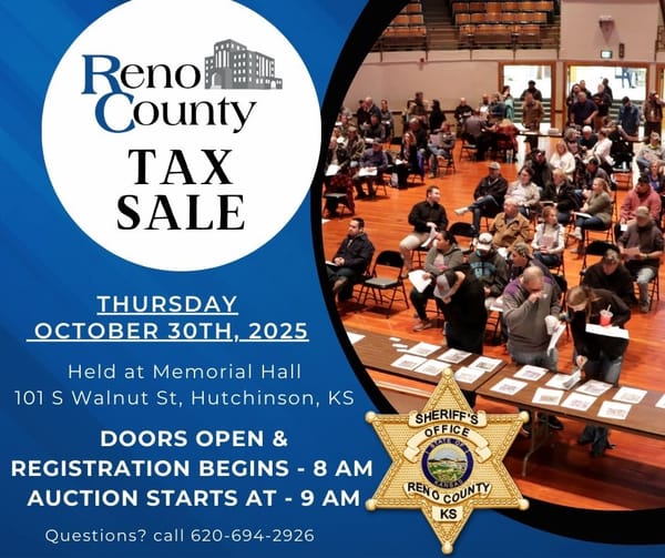 Reno County Tax Sale set for Oct. 30