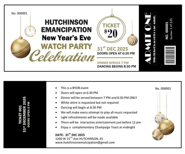 Hutchinson Emancipation to host Watch Night celebration on New Year's Eve