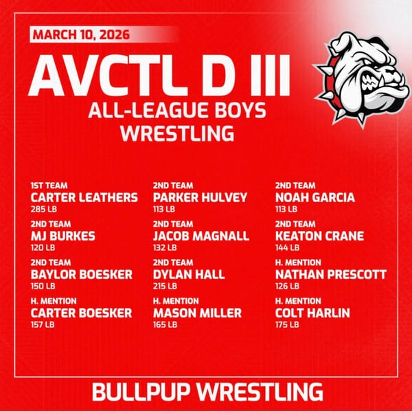 Bullpups Land 12 on AVCTL D-III Wrestling Team